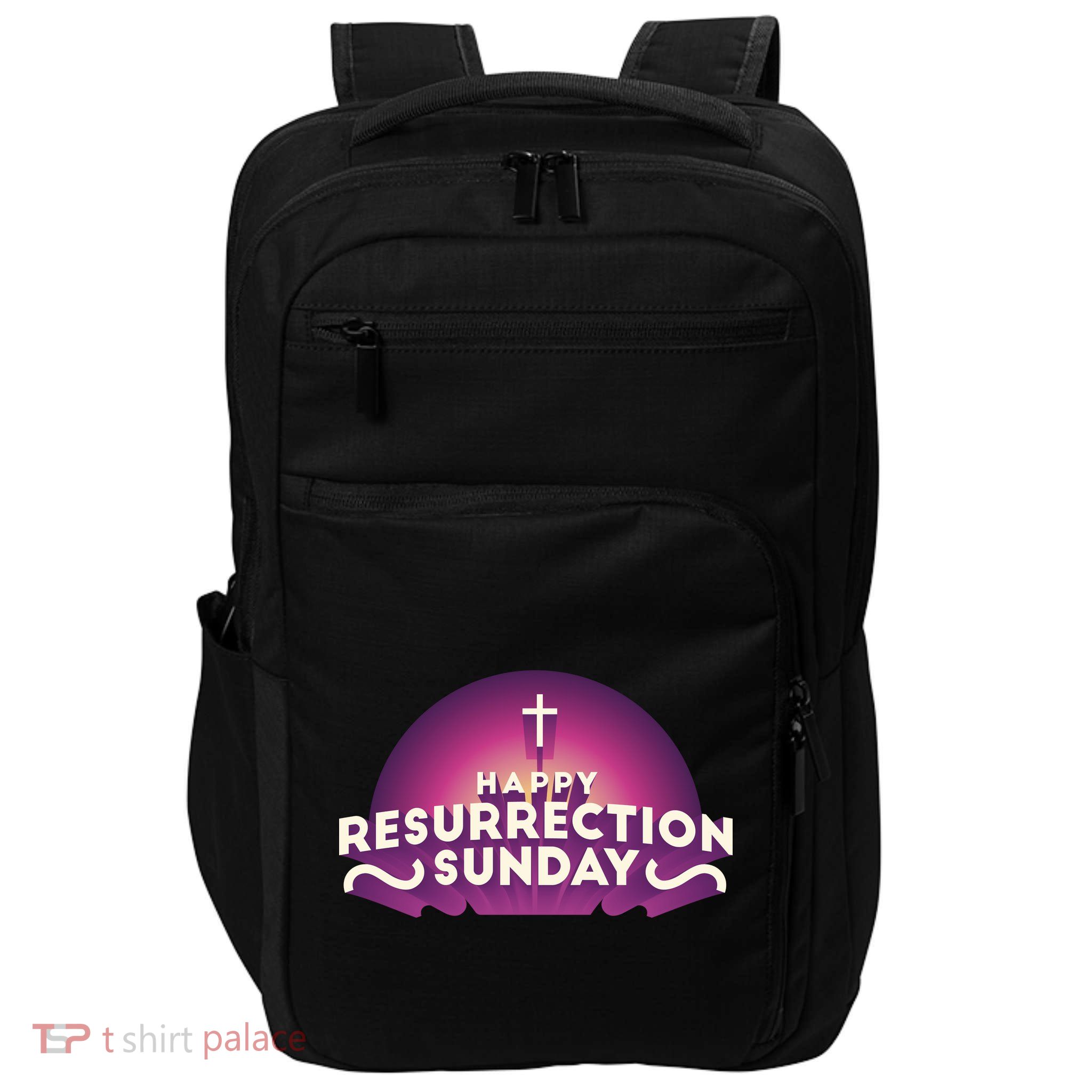 Happy Resurrection Sunday Cross Impact Tech Backpack