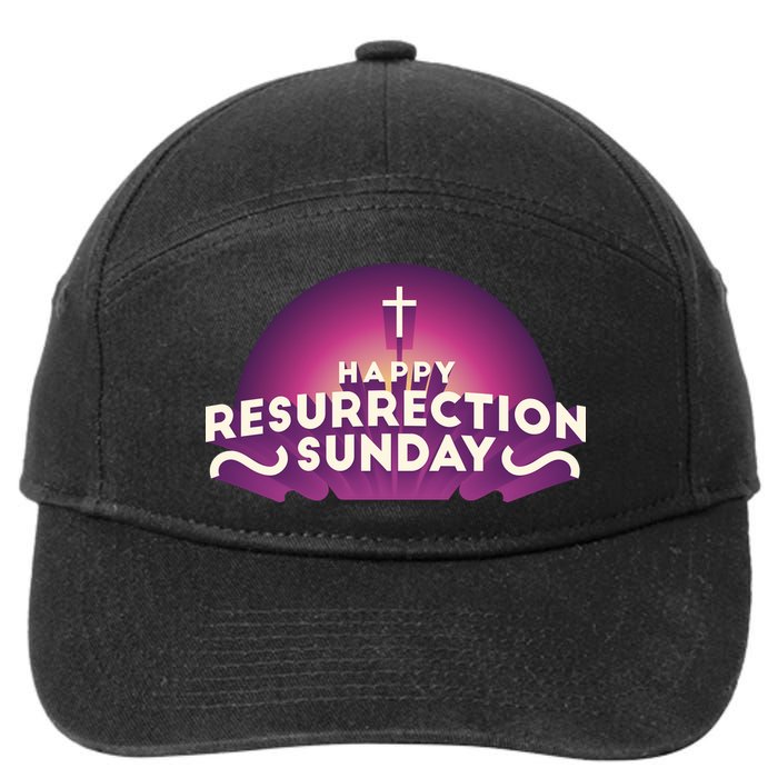 Happy Resurrection Sunday Cross 7-Panel Snapback Hat