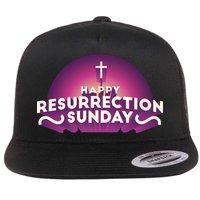 Happy Resurrection Sunday Cross Flat Bill Trucker Hat