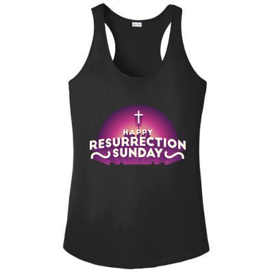 Happy Resurrection Sunday Cross Ladies PosiCharge Competitor Racerback Tank