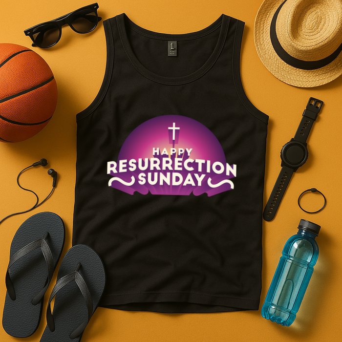 Happy Resurrection Sunday Cross Tank Top