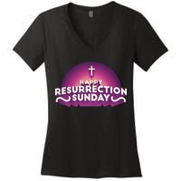 Happy Resurrection Sunday Cross Women's V-Neck T-Shirt