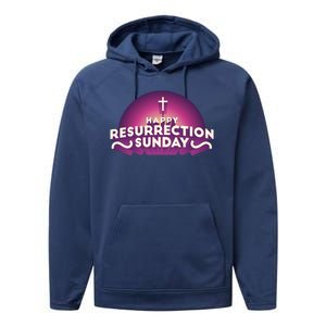 Happy Resurrection Sunday Cross Performance Fleece Hoodie