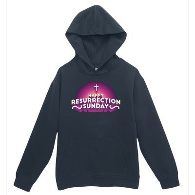 Happy Resurrection Sunday Cross Urban Pullover Hoodie