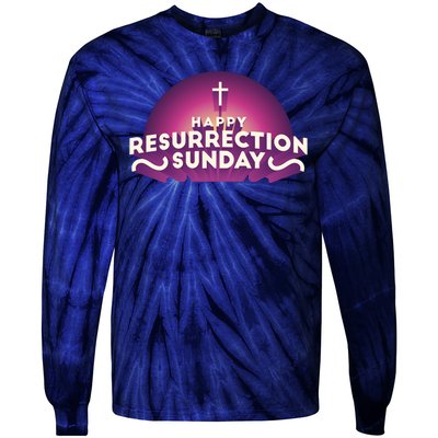 Happy Resurrection Sunday Cross Tie-Dye Long Sleeve Shirt