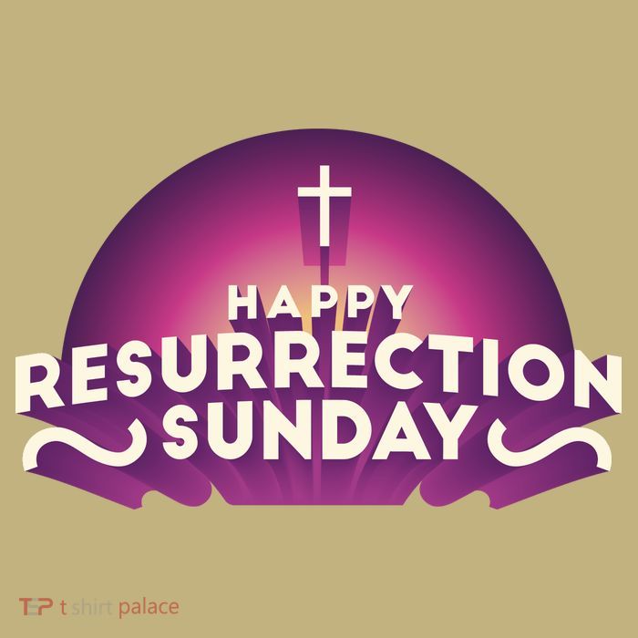 Happy Resurrection Sunday Cross Button