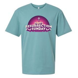 Happy Resurrection Sunday Cross Sueded Cloud Jersey T-Shirt