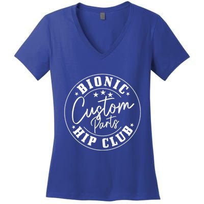 Hip Replacet Surgery Funny Bionic Custom Parts Hip Club Gift Women's V-Neck T-Shirt