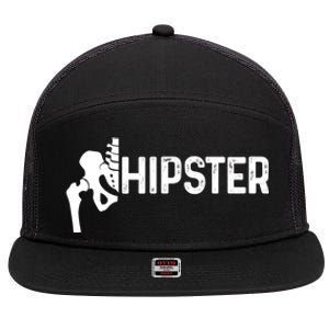 Hip Replacet Surgery Recovery Funny Hippie Hipster Cool Gift 7 Panel Mesh Trucker Snapback Hat