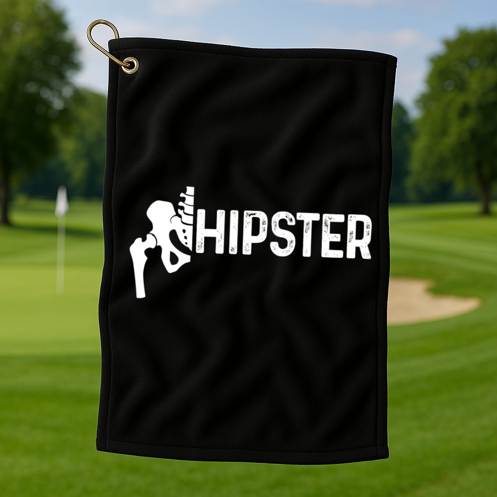 Hip Replacet Surgery Recovery Funny Hippie Hipster Cool Gift Golf Towel