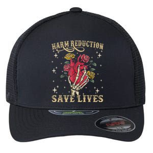 Harm Reduction Save Lives Skeleton Flexfit Unipanel Trucker Cap