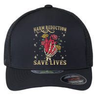 Harm Reduction Save Lives Skeleton Flexfit Unipanel Trucker Cap