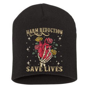 Harm Reduction Save Lives Skeleton Short Acrylic Beanie