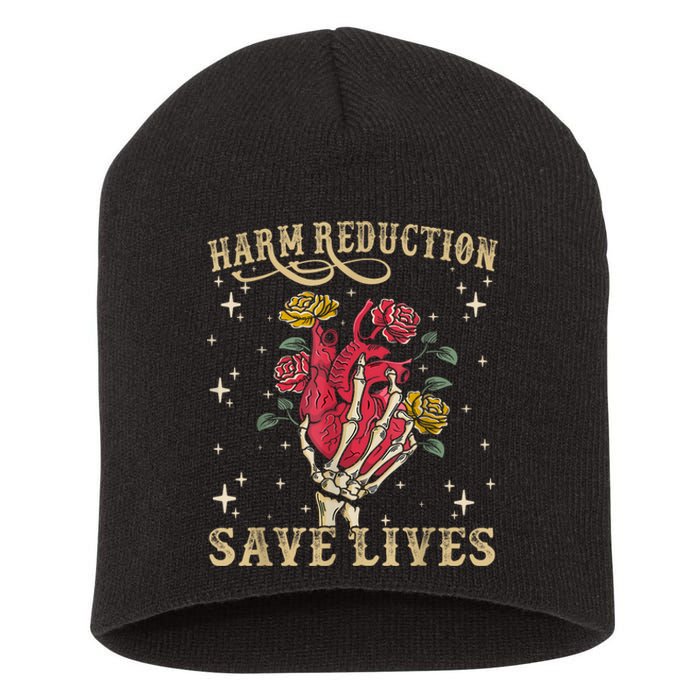 Harm Reduction Save Lives Skeleton Short Acrylic Beanie