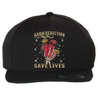 Harm Reduction Save Lives Skeleton Wool Snapback Cap