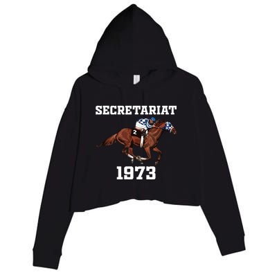 Horse Racing Secretariat 1973 Retro Crop Fleece Hoodie