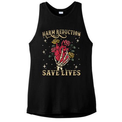 Harm Reduction Save Lives Skeleton Ladies PosiCharge Tri-Blend Wicking Tank