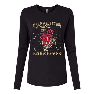 Harm Reduction Save Lives Skeleton Womens Cotton Relaxed Long Sleeve T-Shirt