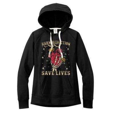 Harm Reduction Save Lives Skeleton Women's Fleece Hoodie