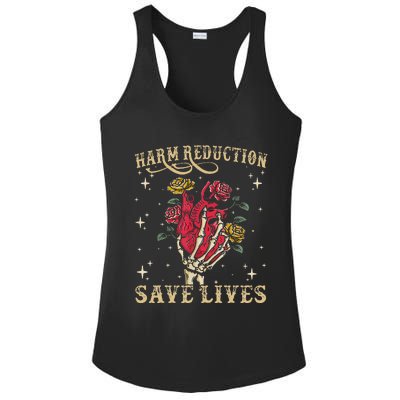 Harm Reduction Save Lives Skeleton Ladies PosiCharge Competitor Racerback Tank