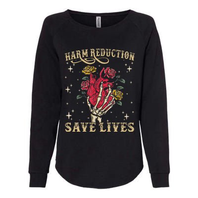 Harm Reduction Save Lives Skeleton Womens California Wash Sweatshirt