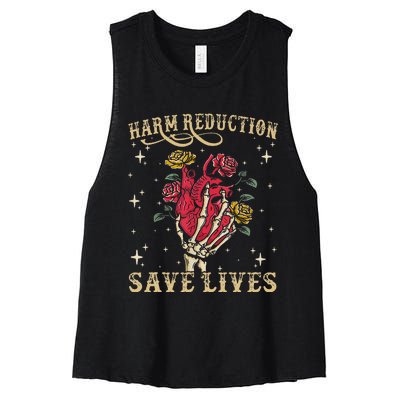 Harm Reduction Save Lives Skeleton Women's Racerback Cropped Tank