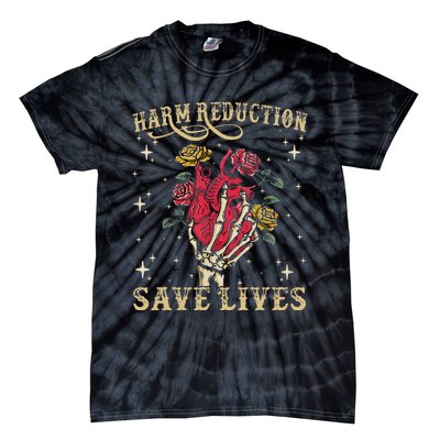 Harm Reduction Save Lives Skeleton Tie-Dye T-Shirt