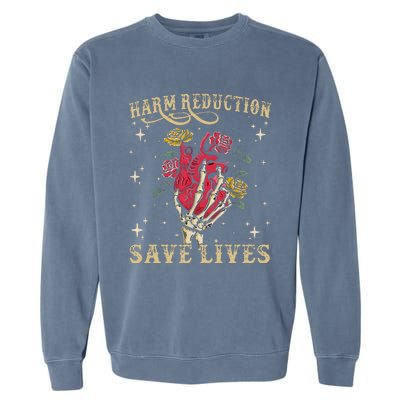 Harm Reduction Save Lives Skeleton Garment-Dyed Sweatshirt