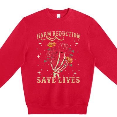 Harm Reduction Save Lives Skeleton Premium Crewneck Sweatshirt