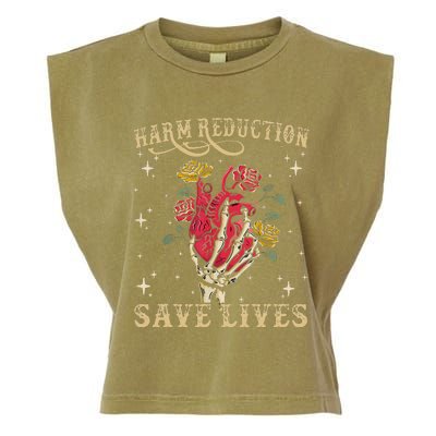 Harm Reduction Save Lives Skeleton Garment-Dyed Women's Muscle Tee