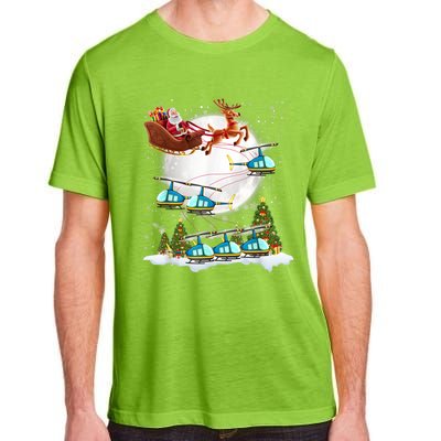 Helicopter Reindeer Santa's Sleigh Pilot Christmas Gift Adult ChromaSoft Performance T-Shirt