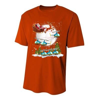 Helicopter Reindeer Santa's Sleigh Pilot Christmas Gift Performance Sprint T-Shirt