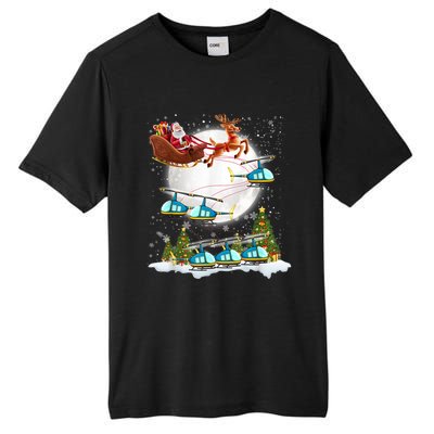 Helicopter Reindeer Santa's Sleigh Pilot Christmas Gift Tall Fusion ChromaSoft Performance T-Shirt