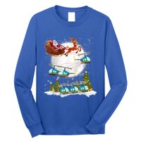 Helicopter Reindeer Santa's Sleigh Pilot Christmas Gift Long Sleeve Shirt