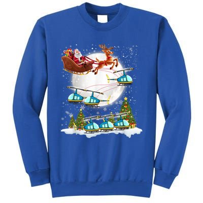 Helicopter Reindeer Santa's Sleigh Pilot Christmas Gift Sweatshirt