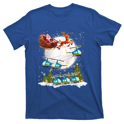 Helicopter Reindeer Santa's Sleigh Pilot Christmas Gift T-Shirt