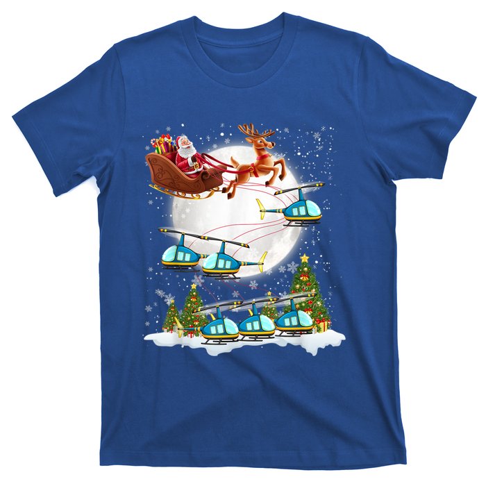 Helicopter Reindeer Santa's Sleigh Pilot Christmas Gift T-Shirt