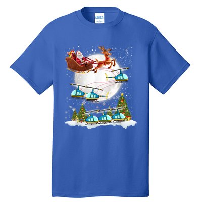 Helicopter Reindeer Santa's Sleigh Pilot Christmas Gift Tall T-Shirt