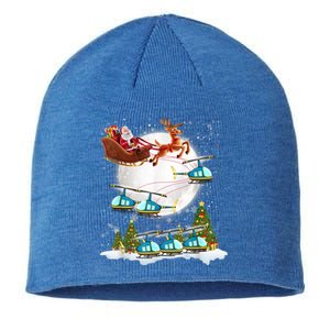 Helicopter Reindeer Santa's Sleigh Pilot Christmas Gift Sustainable Beanie