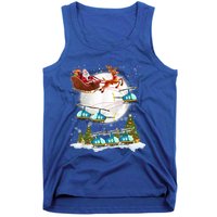 Helicopter Reindeer Santa's Sleigh Pilot Christmas Gift Tank Top