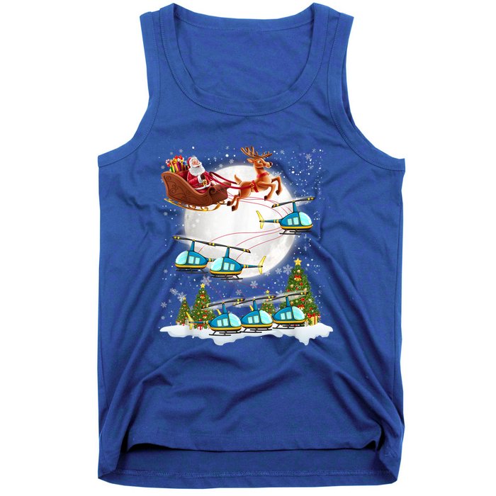 Helicopter Reindeer Santa's Sleigh Pilot Christmas Gift Tank Top