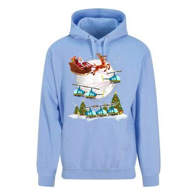 Helicopter Reindeer Santa's Sleigh Pilot Christmas Gift Unisex Surf Hoodie