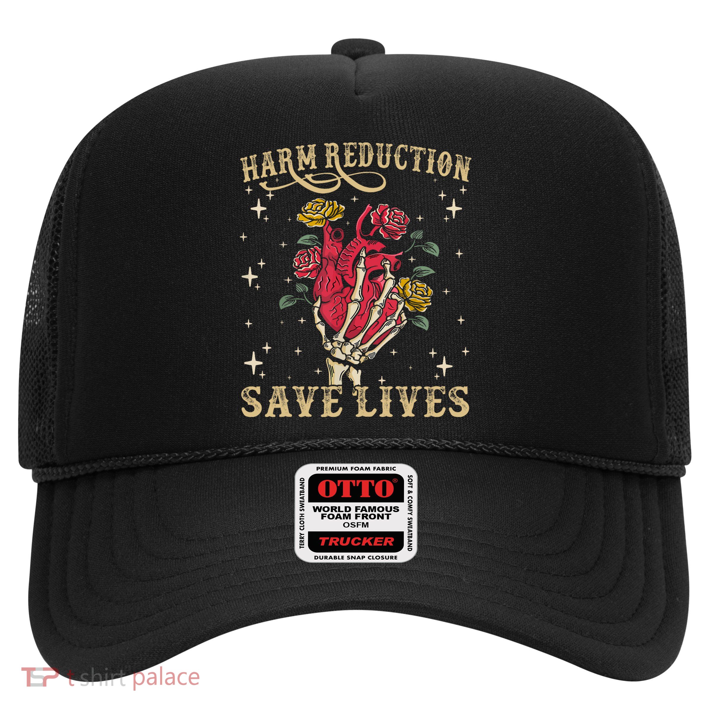 Harm Reduction Save Lives Skeleton Trucker Hat