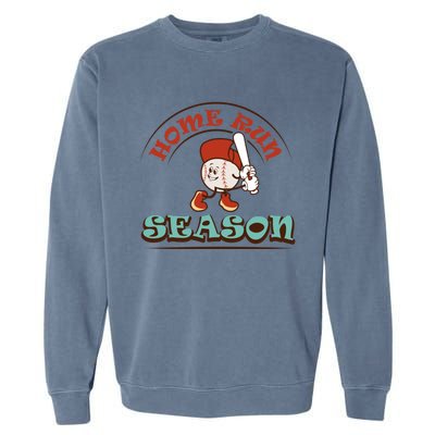 Home Run Season Perfect Gift For Siblings And Sports Fans Garment-Dyed Sweatshirt