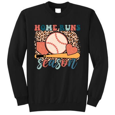 Home Runs Season Baseball Lover Baseball Player Leopard Game Day Sweatshirt