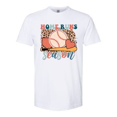 Home Runs Season Baseball Lover Baseball Player Leopard Game Day Softstyle® CVC T-Shirt