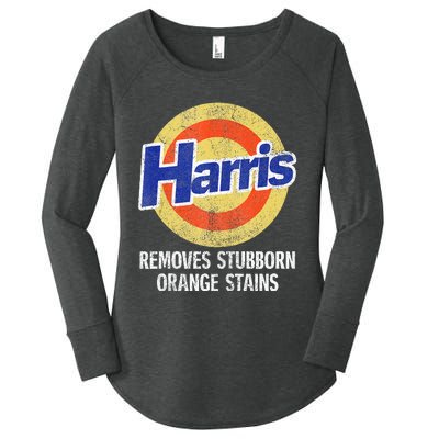 Harris Removes Stubborn Orange Stains Kamala Harris 2024 Women's Perfect Tri Tunic Long Sleeve Shirt