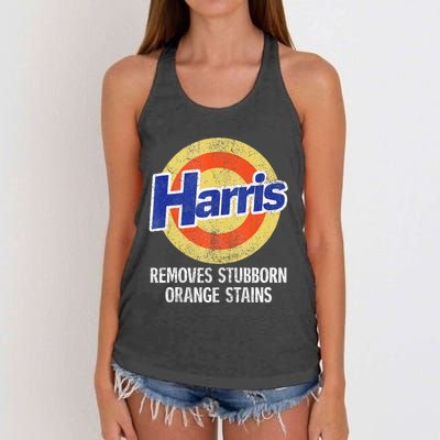 Harris Removes Stubborn Orange Stains Kamala Harris 2024 Women's Knotted Racerback Tank