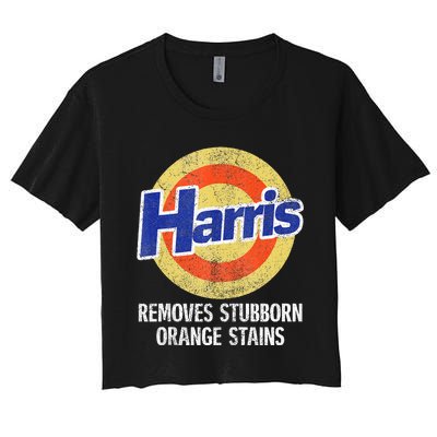 Harris Removes Stubborn Orange Stains Kamala Harris 2024 Women's Crop Top Tee