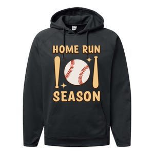 Home Run Season Perfect Gift For Baseball Enthusiasts Performance Fleece Hoodie